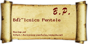 Bölcsics Pentele névjegykártya